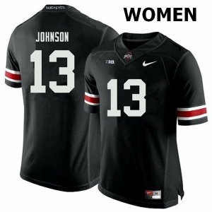 Women's Ohio State Buckeyes #13 Tyreke Johnson Black Nike NCAA College Football Jersey November FNE5644LW